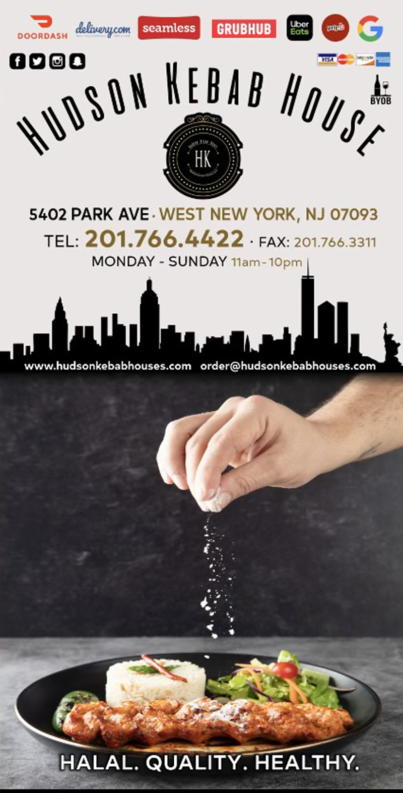 Hudson Kebab House Menu